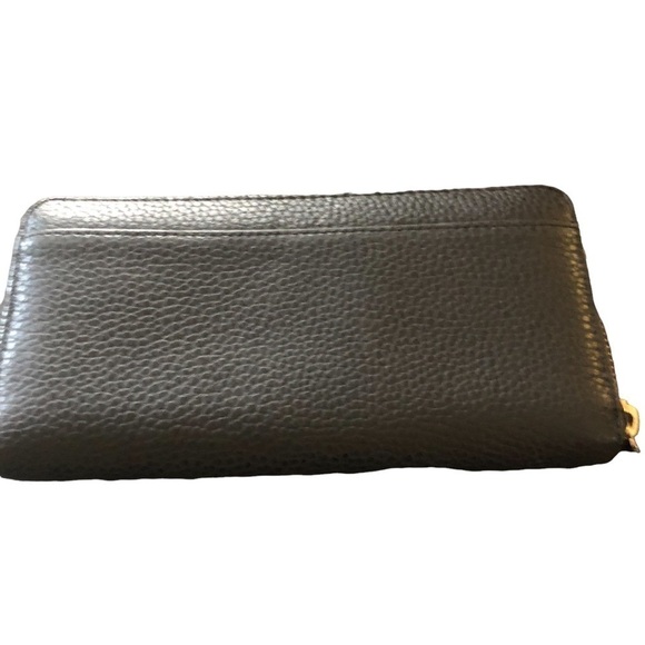 Kate Spade Black Pebble Leather 4 Compartment Wallet Zip Pocket Zip-A-Round - Picture 2 of 7